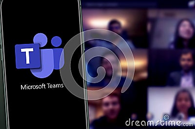 Microsoft Teams is a unified communication and collaboration platform Editorial Stock Photo