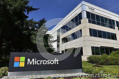 Microsoft West Campus, Bellevue, State Washington, USA Editorial Stock Photo