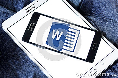 Microsoft word logo Editorial Stock Photo