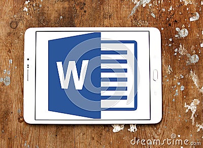 Microsoft word logo Editorial Stock Photo