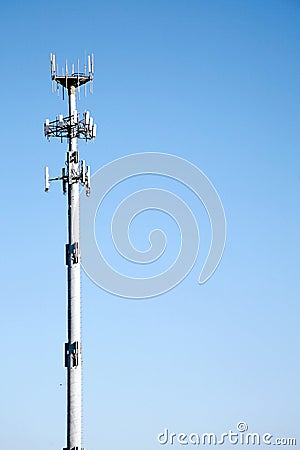 Microwave Communication Tower Stock Photo