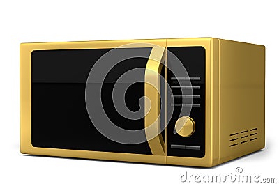 Microwave for heating food on kitchen on white background. Stock Photo