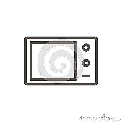 Microwave icon vector. Outline cooking, line microwave symbol. Vector Illustration