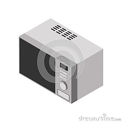 Microwave isometric icon . Vector Illustration