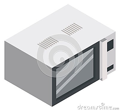 Microwave isometric icon. Kitchen isometric electronic appliance Vector Illustration