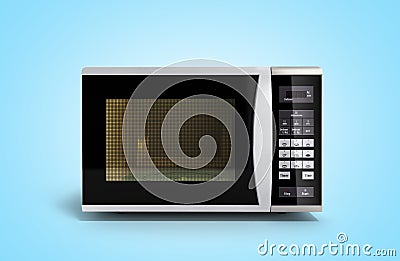 Microwave stove on blue gradient background 3d render Stock Photo