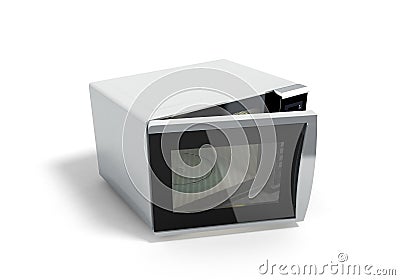 Microwave stove no shadow 3d illustration Cartoon Illustration