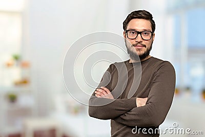 mid adult man in glasses Stock Photo