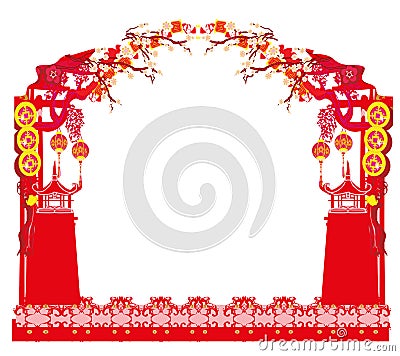 Mid-Autumn Festival for Chinese New Year - frame Vector Illustration