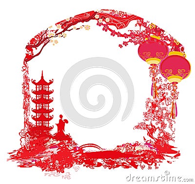 Mid-Autumn Festival for Chinese New Year - frame Vector Illustration