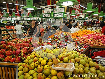 Mid-Autumn Festival,Customers In Supermarket Editorial Stock Photo