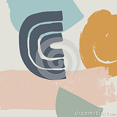 Mid century modern abstract art. Scandinavian style print. Nordic design for interior and other. Vector EPS Stock Photo