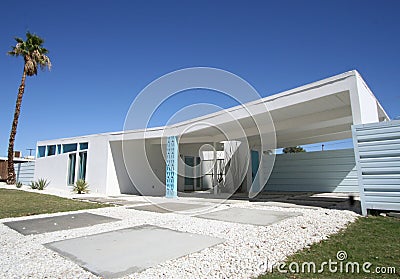 Mid-Century Modern Home Stock Photo