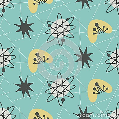 Mid century modern seamless pattern Vector Illustration