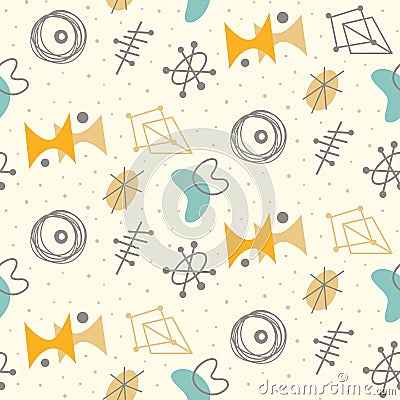 Mid century modern seamless pattern Vector Illustration