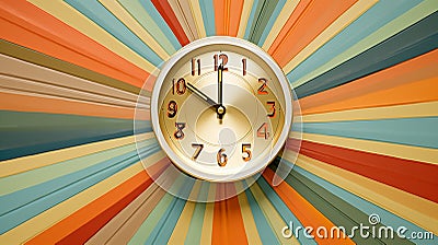 mid century modern sunburst wall clock Stock Photo