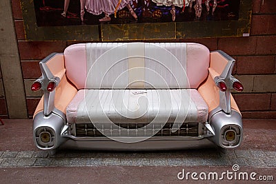 Cadillac Couch in the Paris Flea Market Editorial Stock Photo