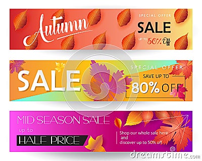 Autumn Sale Vector Illustration