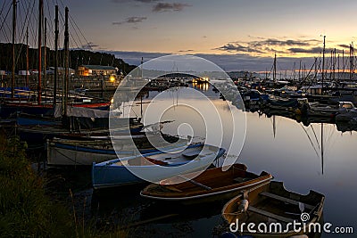 First Light - Mylor Yacht Harbour - Cornwall Editorial Stock Photo