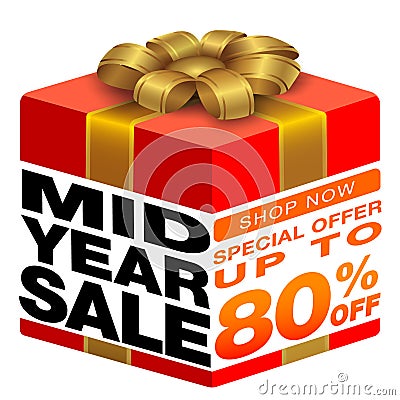 Mid Year Sale Summer Gift Sale Vector Illustration