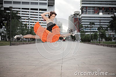 Midair split Stock Photo