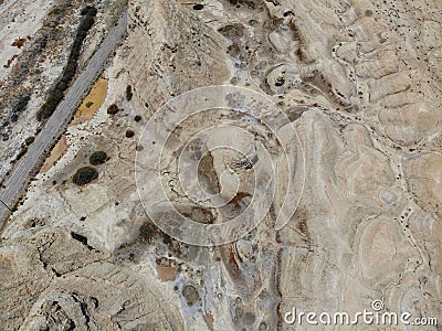 The midair view of the landscape in Delingha. Delingha is a city in northern Qinghai Province, China Stock Photo