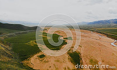 The midair view of Western China, beautiful landscape Stock Photo