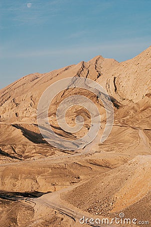 Midbar Yehuda hatichon reserve in the judean desert in Israel, mountain landscape, wadi near the dead sea, travel middle east Stock Photo