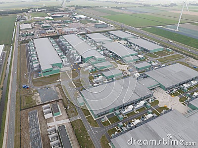 Middenmeer , 29th of August 2022, The Netherlands. Microsoft AMS06 datacenter computing center in Hollands Kroon. Data Editorial Stock Photo