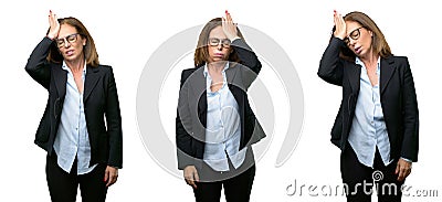 Middle age business woman with long hair Stock Photo