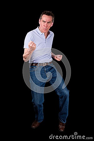 Middle Age Man Doing Funny Dance Pose Stock Photo