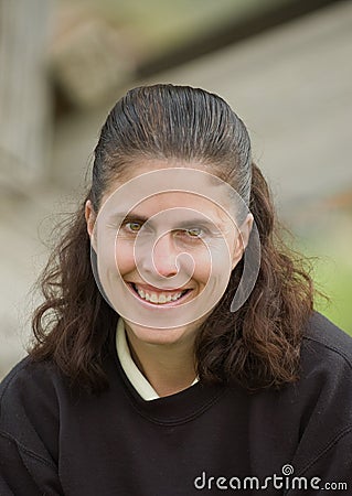 Middle aged caucasian woman outdoors Stock Photo