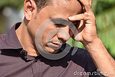 Middle Aged Male And Sadness Stock Photo