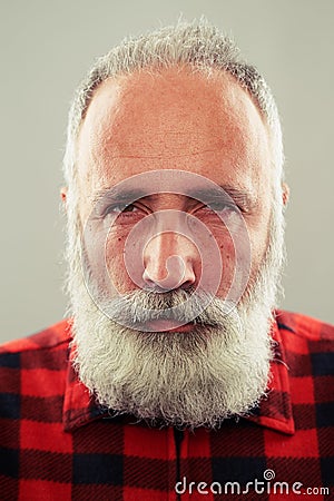 Middle-aged man with grey-haired beard Stock Photo