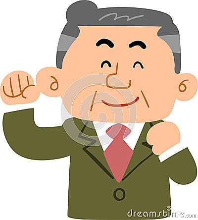 Middle-aged man wearing a fulfilling smile suit _ manager Vector Illustration