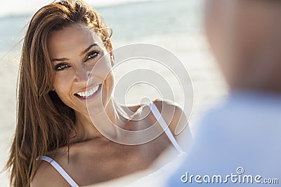 Middle Aged Man Woman Couple At Beach Stock Photo