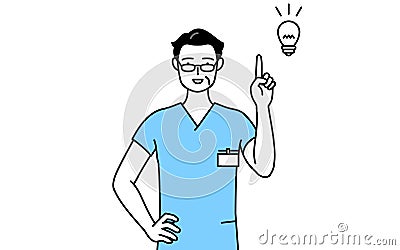 Middle aged, Senior Male nurse, physical therapist, occupational therapist, speech therapist, nursing assistant in Uniform coming Stock Photo