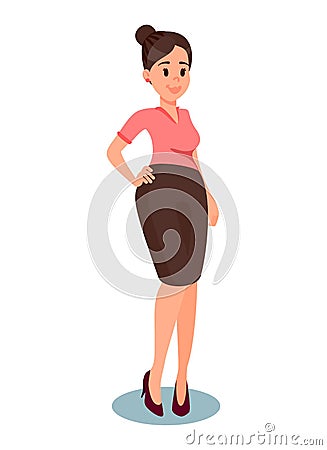 Middle Aged Woman in Formal Clothes Illustration Vector Illustration