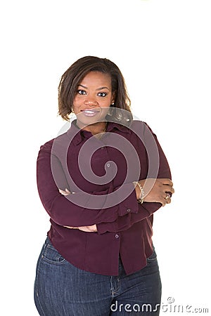 A middle aged woman isolated Stock Photo