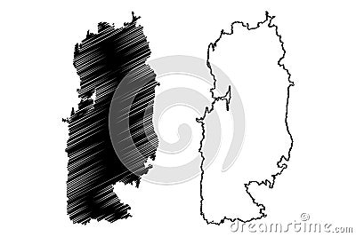 Middle Andaman island Republic of India, Indian union territory of Andaman and Nicobar Islands map vector illustration, scribble Vector Illustration