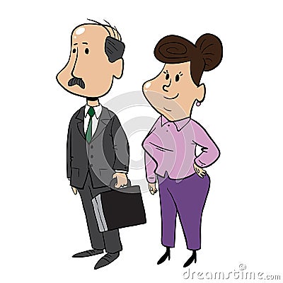 Middle class working couple Vector Illustration