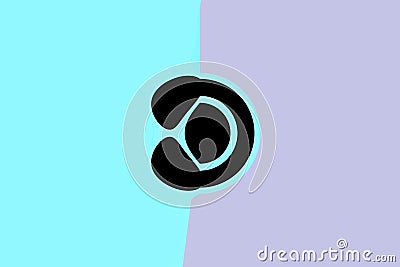 middle earphone symbol In the blue and purple background Stock Photo