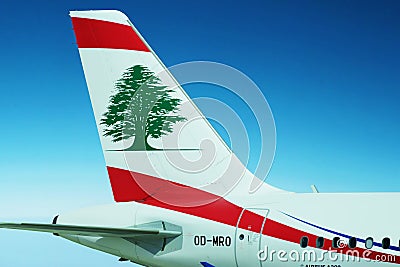 Middle East Airlines - Air Liban plane. Editorial Stock Photo
