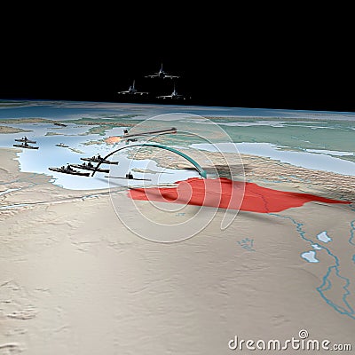 Middle East as seen from space, Syria Editorial Stock Photo