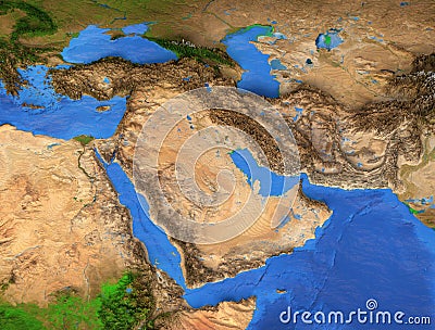 Middle East - High resolution map Stock Photo