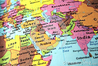 Middle east map Stock Photo