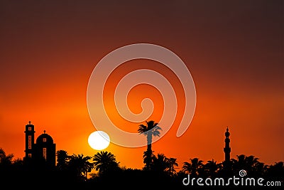 Middle East Sunset Sunrise Background Stock Photo