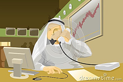 Middle Eastern Brokerage Firm Vector Illustration