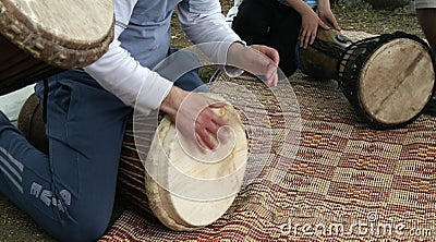 Middle-eastern Drummers Stock Photo