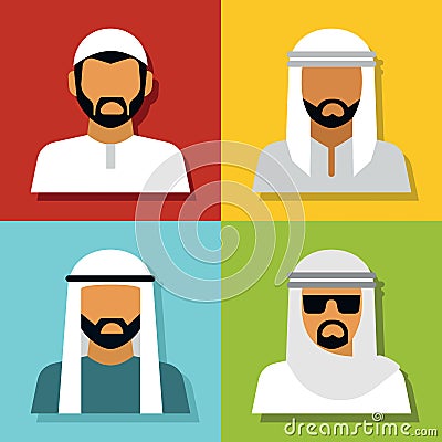Middle Eastern people avatar Vector Illustration